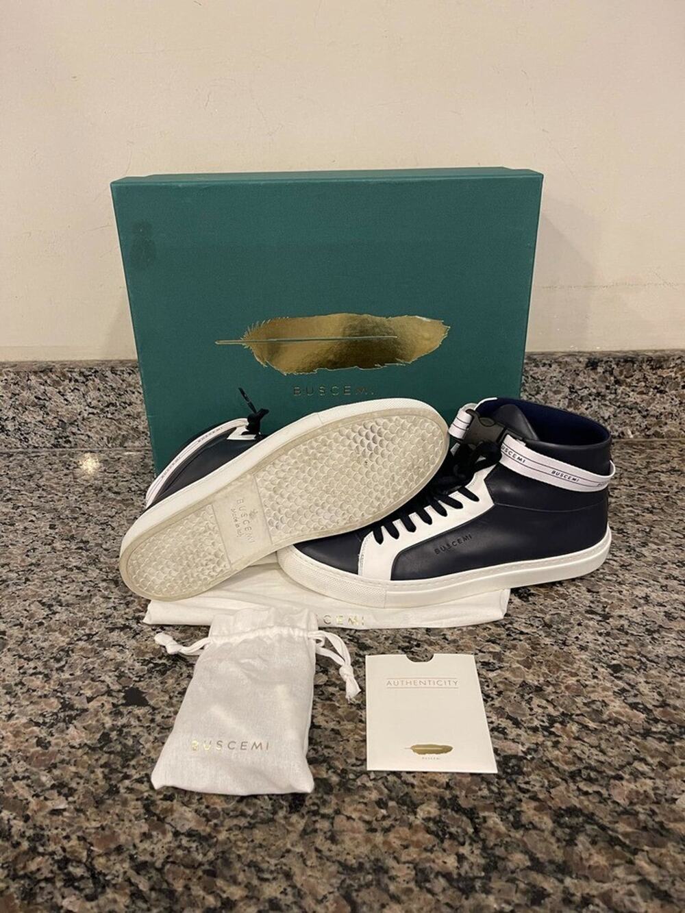 Men's Size 7 Buscemi Black High Tops in Box with Dustbag SPB-JB 337657